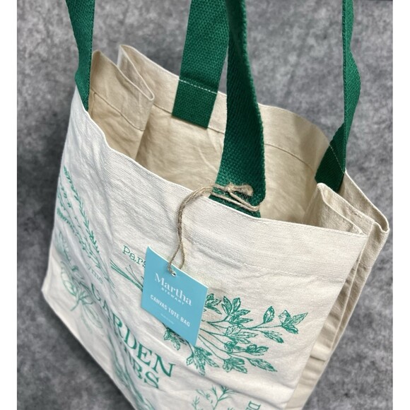 Garden Herbs Cotton Canvas Tote Reusable Tote Bag Martha Stewart 100% Cotton - Picture 9 of 17